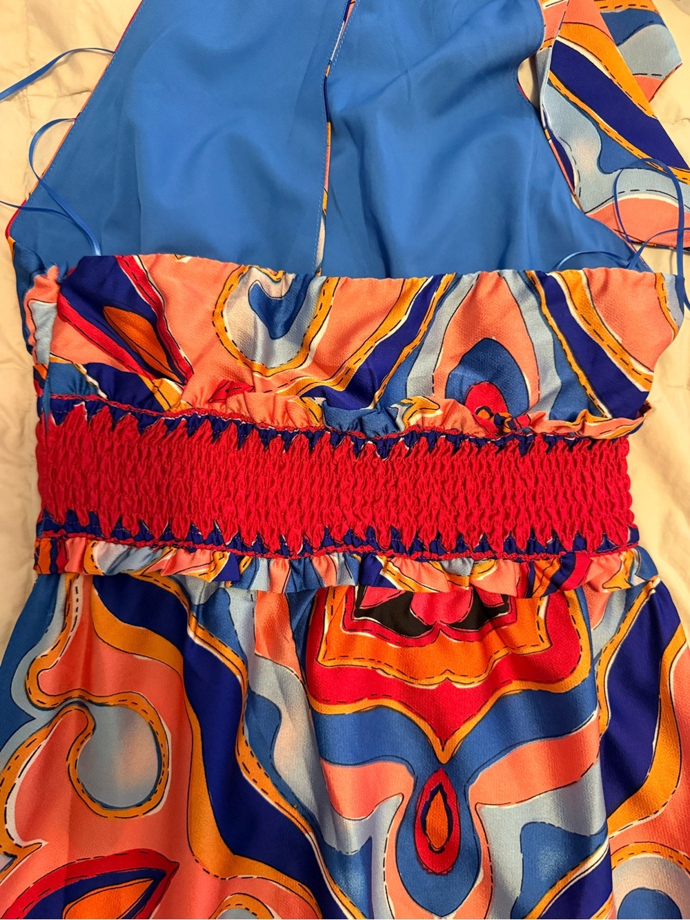 Sugarlips NWT Vibrant Retro Abstract Halter Maxi Dress - Size S - Picture 16 of 16
